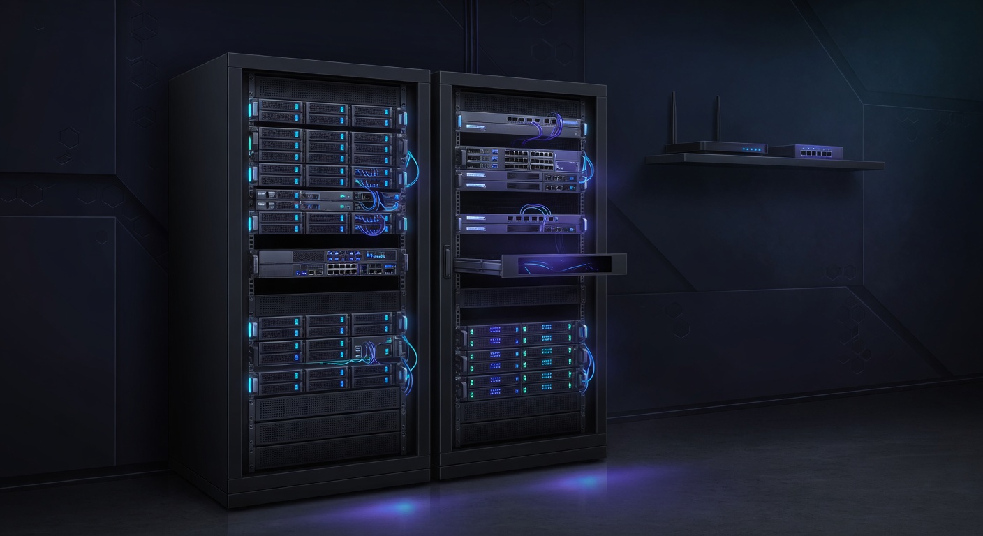 Stylized view of the DevOpsFables automated homelab infrastructure